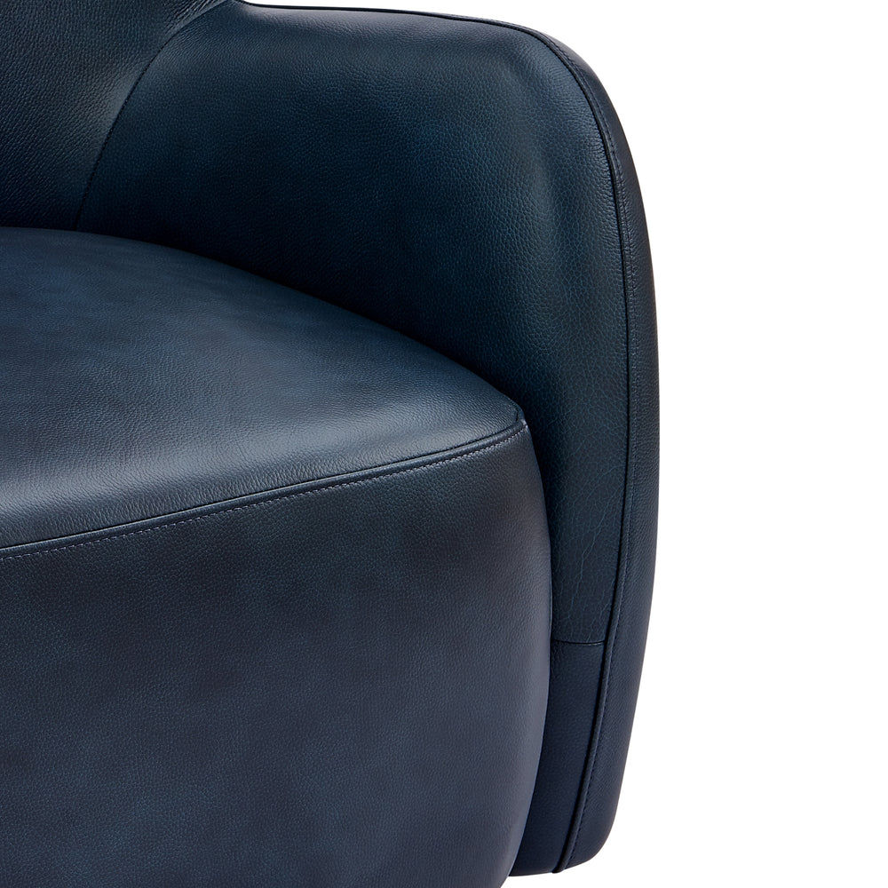 Tiffany Top Grain Leather Accent Arm Chair - Garrett Blue - view 10