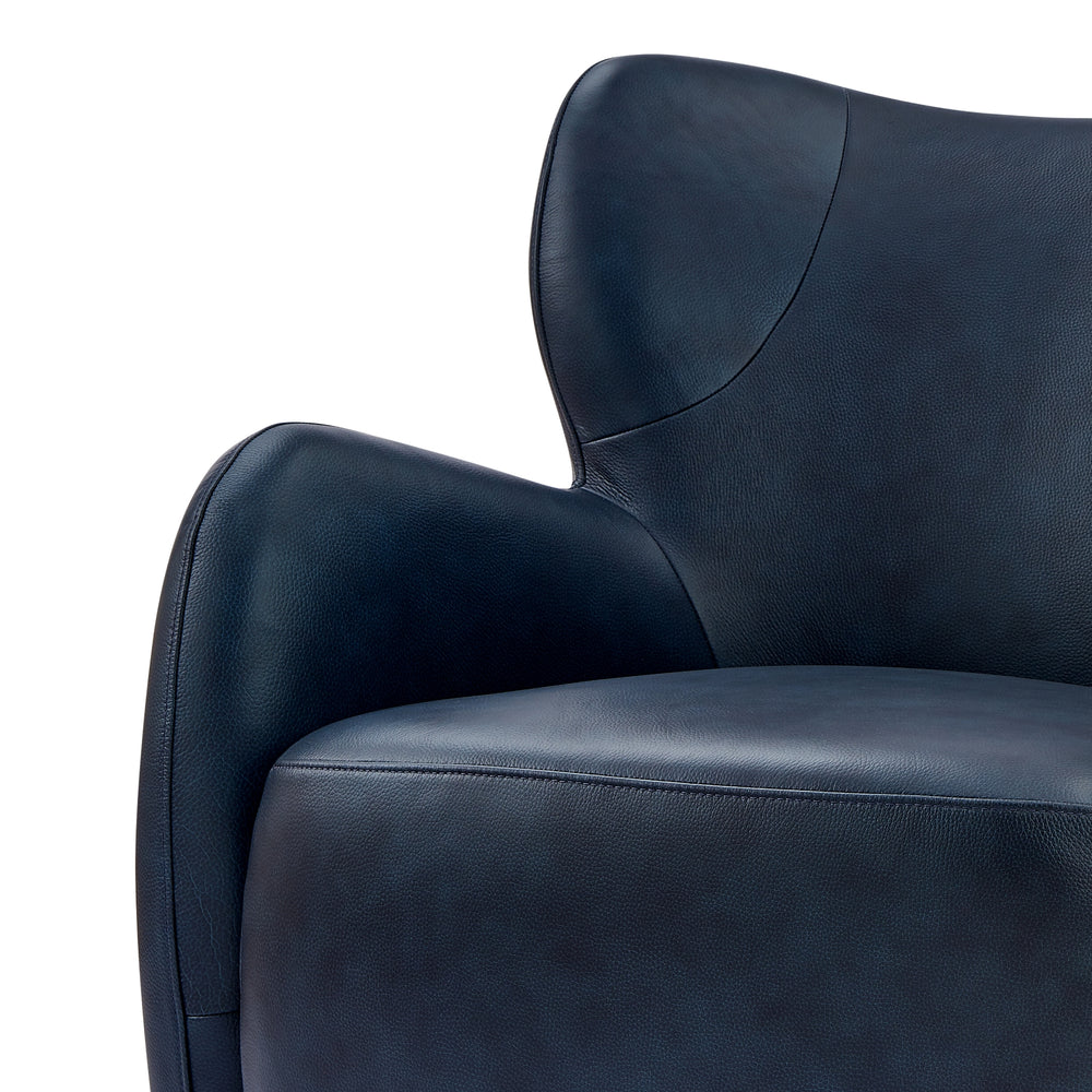 Tiffany Top Grain Leather Accent Arm Chair - Garrett Blue - view 9