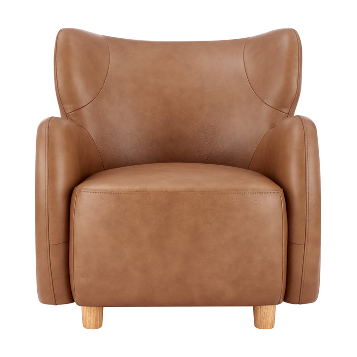 Tiffany Top Grain Leather Accent Arm Chair - Garrett Caramel - view 4