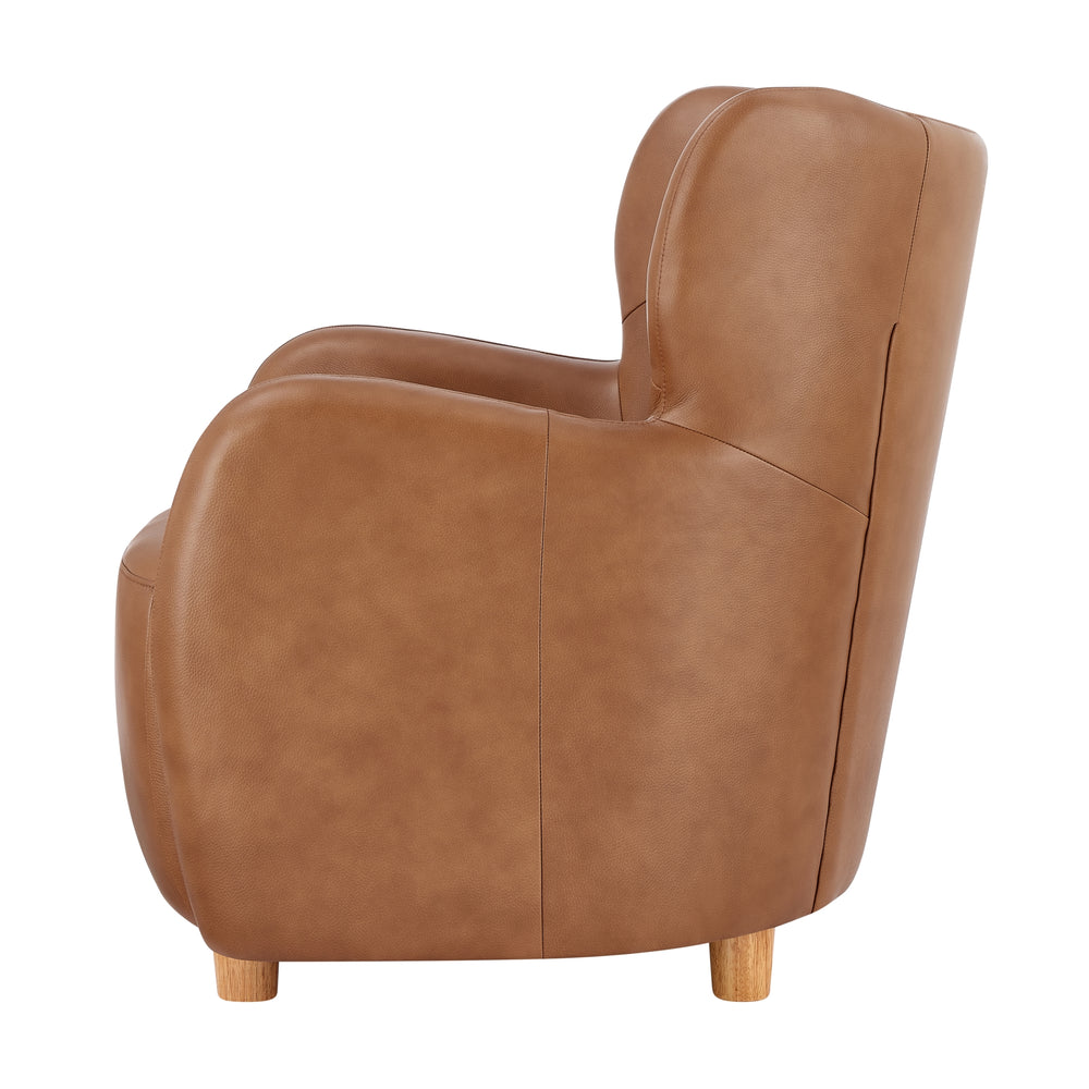 Tiffany Top Grain Leather Accent Arm Chair - Garrett Caramel - view 5