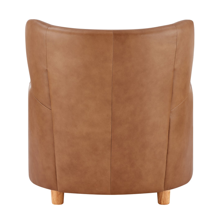Tiffany Top Grain Leather Accent Arm Chair - Garrett Caramel - view 6