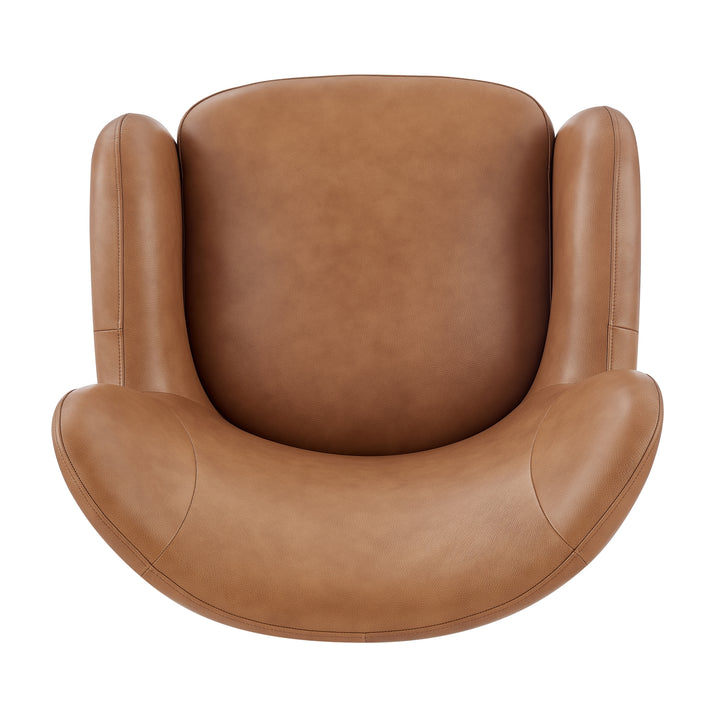 Tiffany Top Grain Leather Accent Arm Chair - Garrett Caramel - view 8