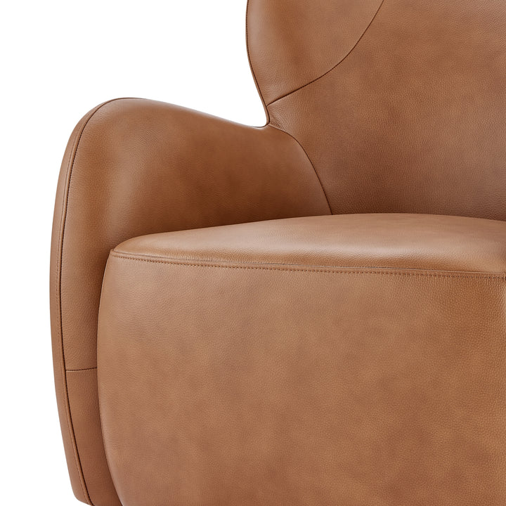 Tiffany Top Grain Leather Accent Arm Chair - Garrett Caramel - view 10