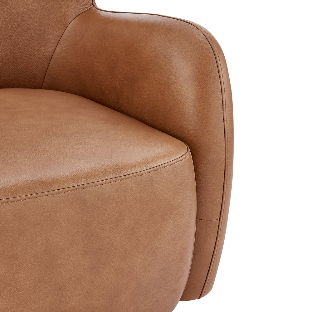 Tiffany Top Grain Leather Accent Arm Chair - Garrett Caramel - view 9