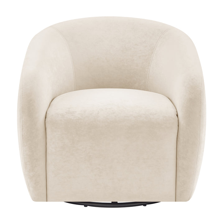 Regina Velvet Swivel Accent Arm Chair - Dainty Cream - view 3