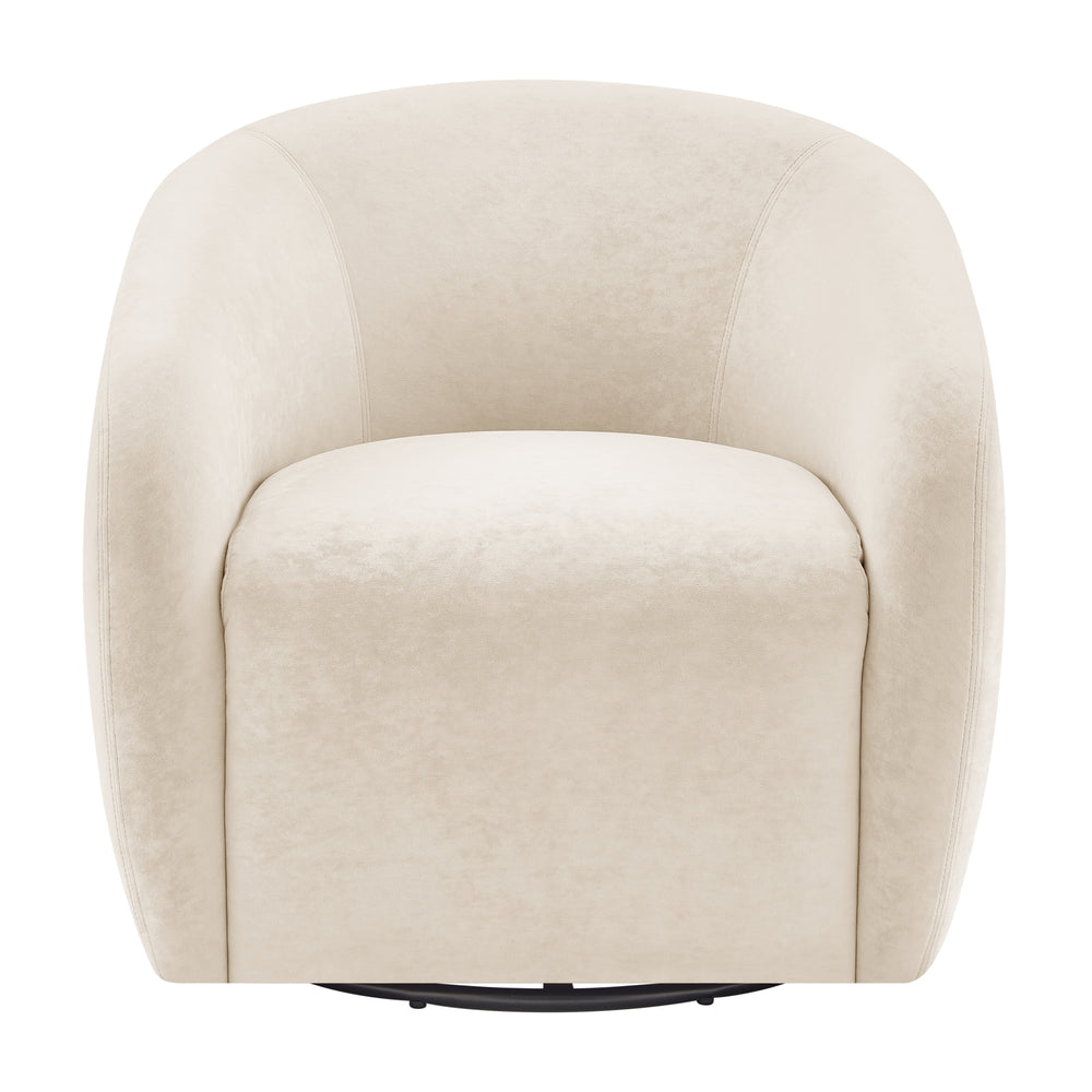 Regina Velvet Swivel Accent Arm Chair - Dainty Cream - view 3