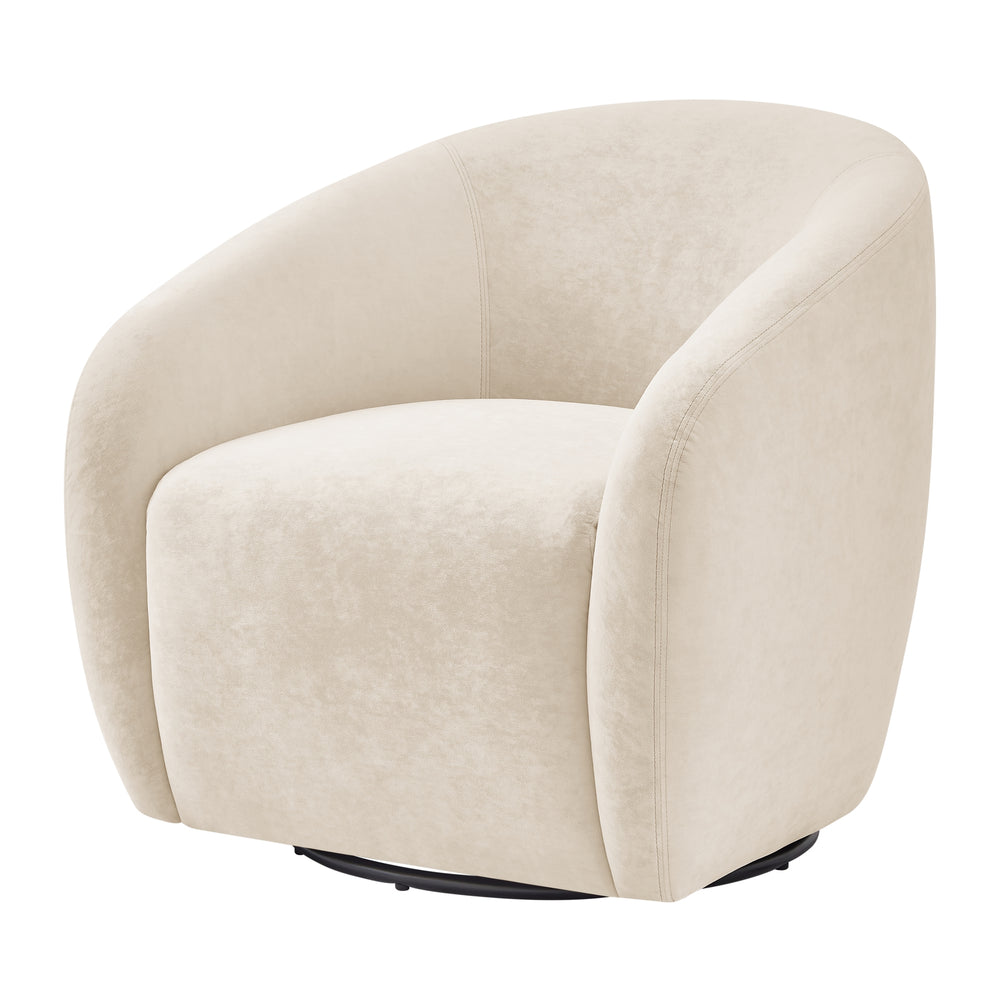 Regina Velvet Swivel Accent Arm Chair - Dainty Cream