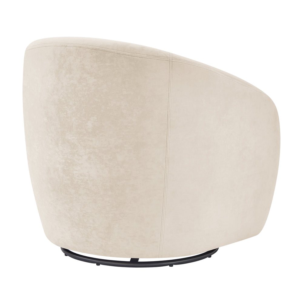 Regina Velvet Swivel Accent Arm Chair - Dainty Cream - view 6