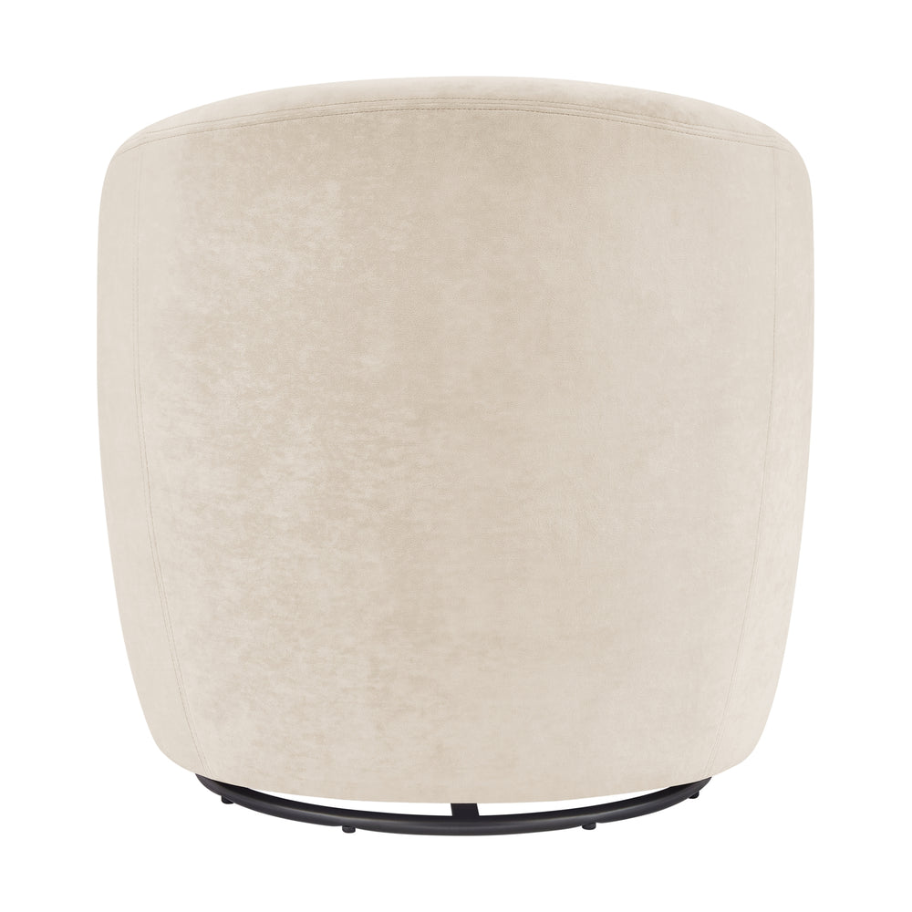 Regina Velvet Swivel Accent Arm Chair - Dainty Cream - view 5