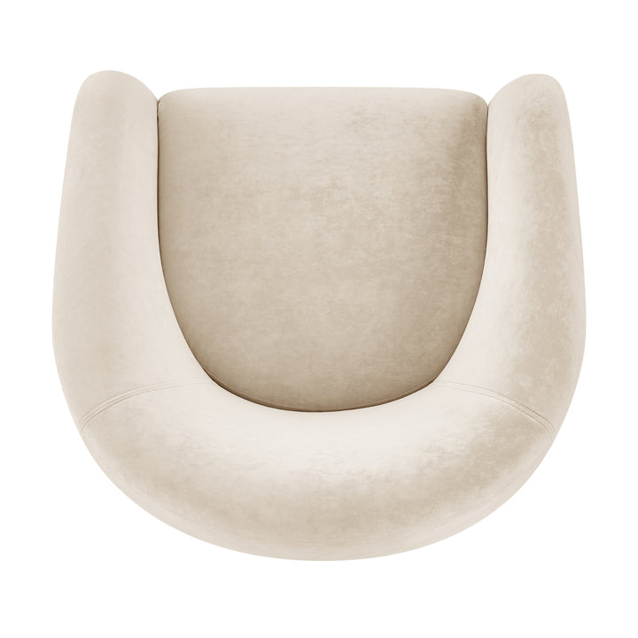 Regina Velvet Swivel Accent Arm Chair - Dainty Cream - view 7