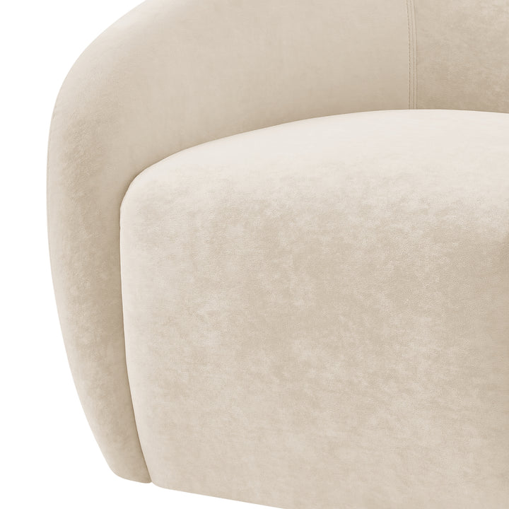 Regina Velvet Swivel Accent Arm Chair - Dainty Cream - view 9