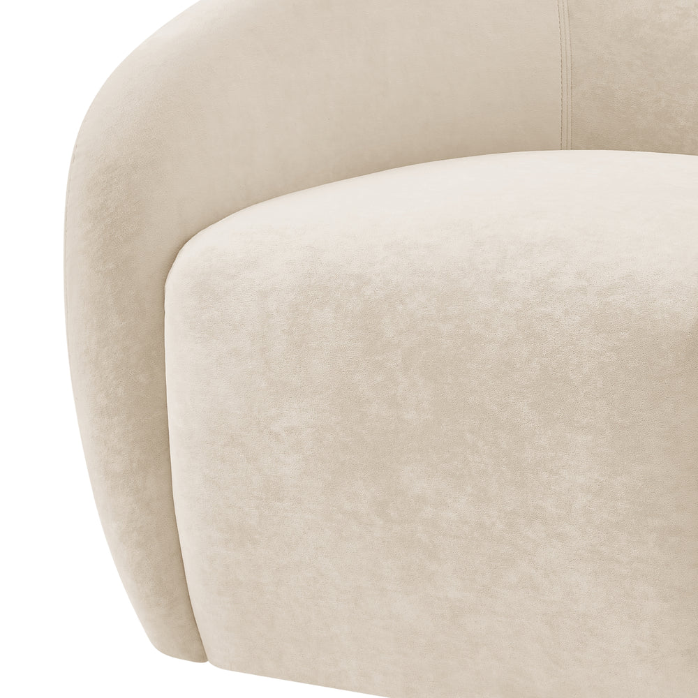 Regina Velvet Swivel Accent Arm Chair - Dainty Cream - view 9