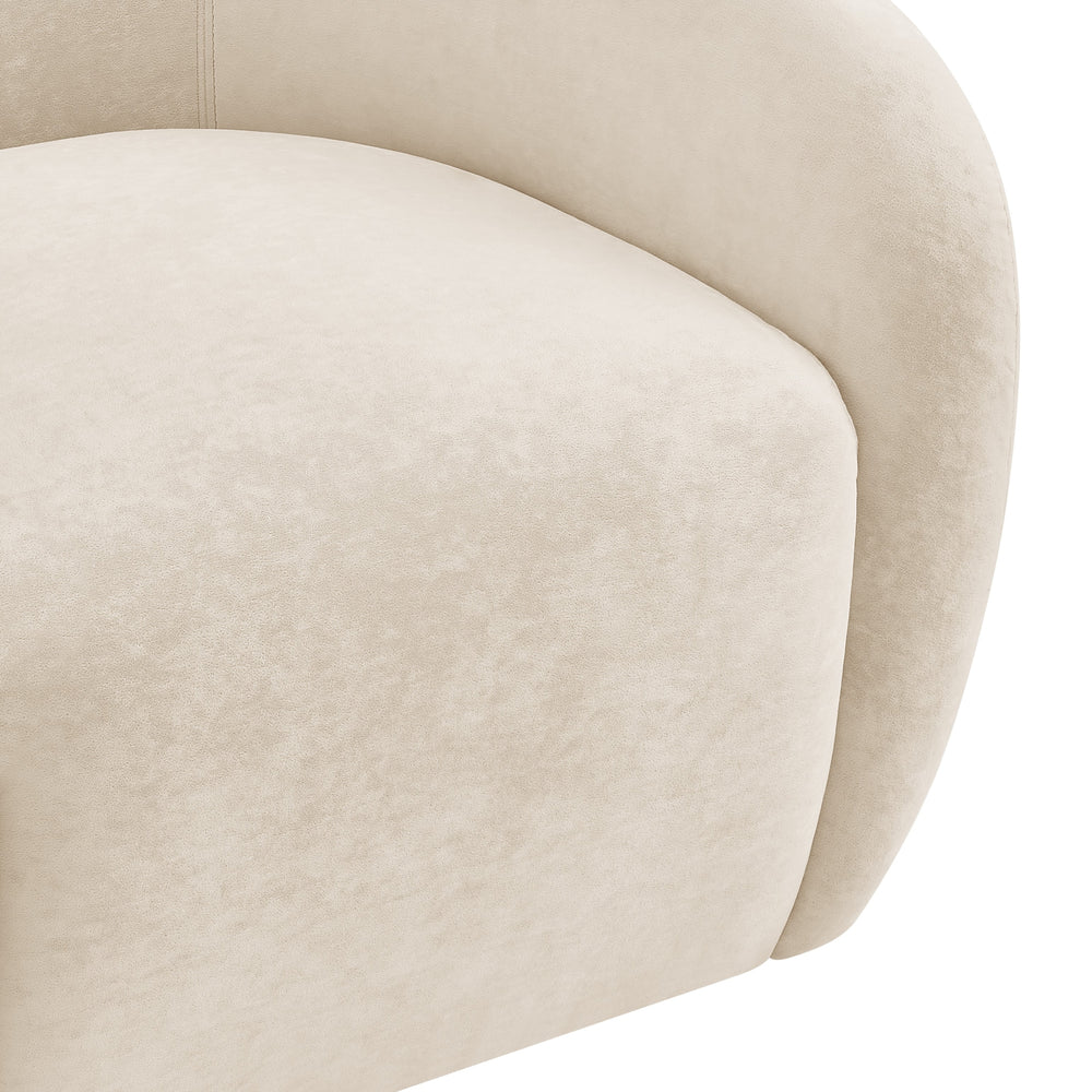Regina Velvet Swivel Accent Arm Chair - Dainty Cream - view 8