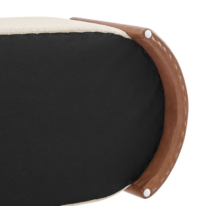 Alyssa Boucle/Faux Leather Storage Bench - Palladian Beige/Vintage Cider - view 12