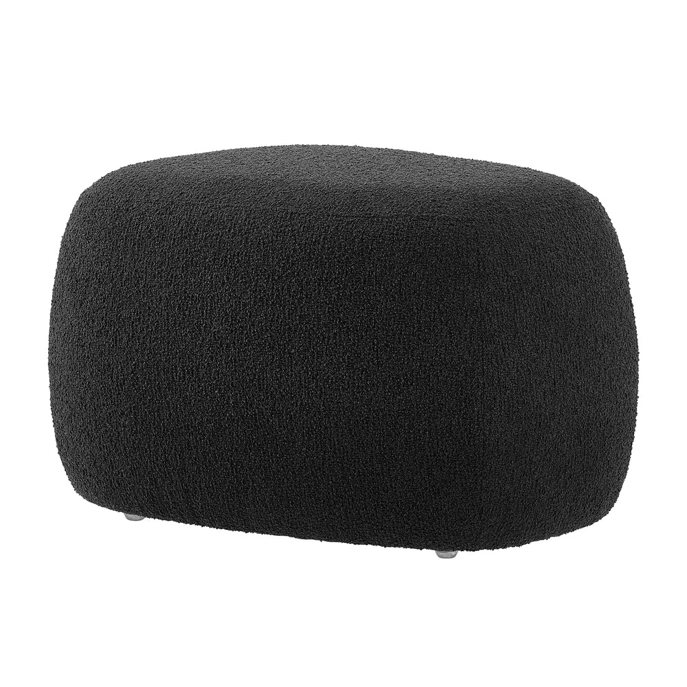 Carlese Boucle Small Ottoman - Palladian Charcoal - view 8
