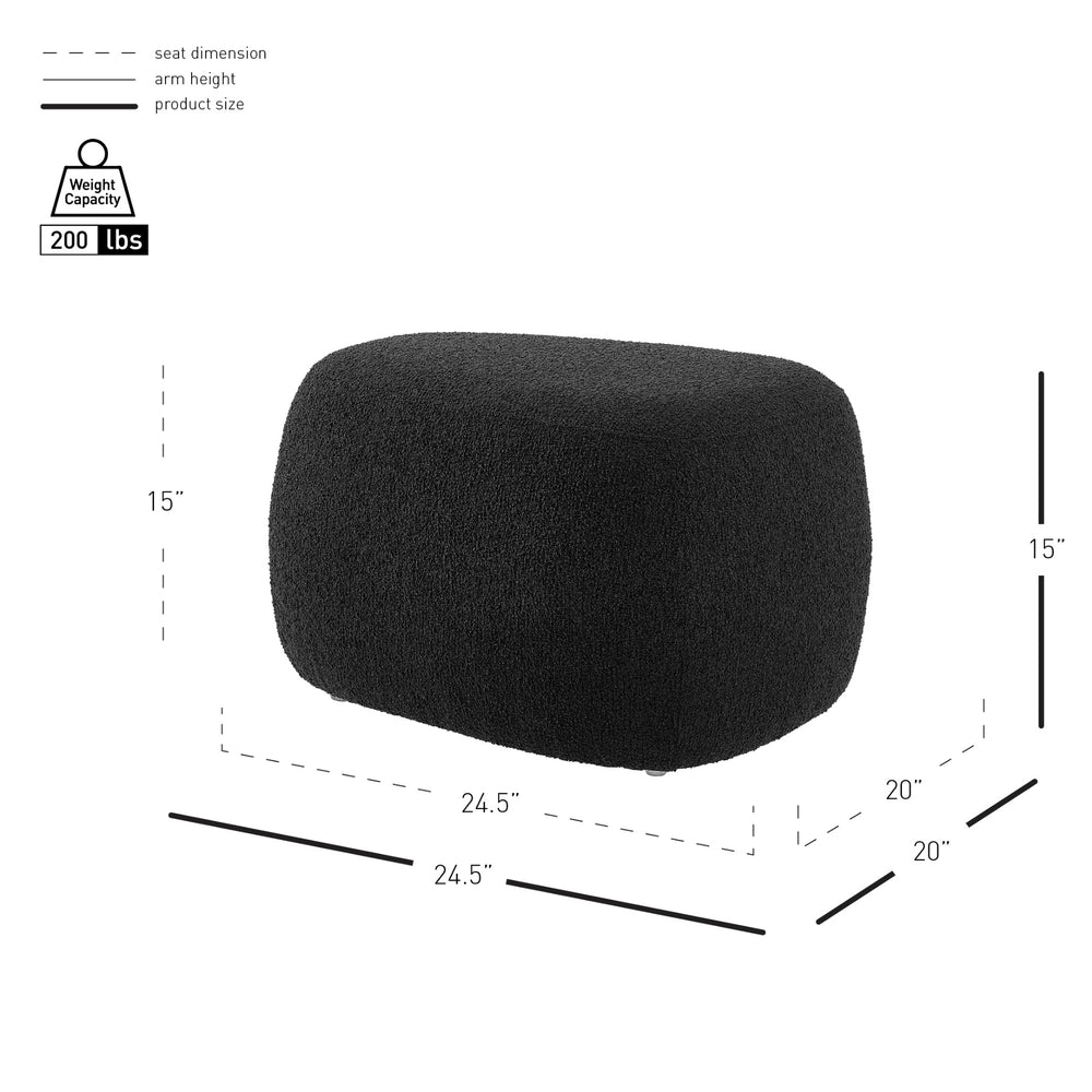 Carlese Boucle Small Ottoman - Palladian Charcoal - view 2