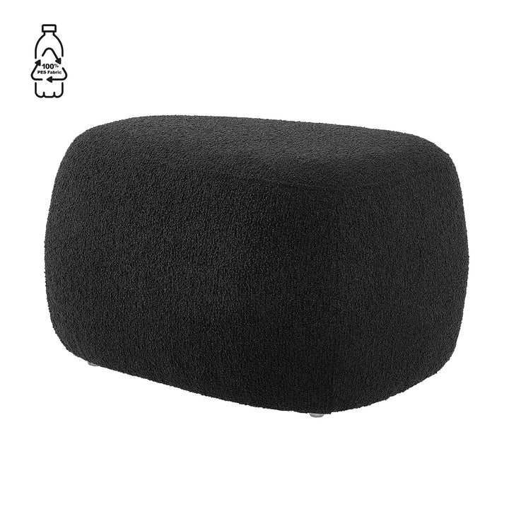 Carlese Boucle Small Ottoman - Palladian Charcoal