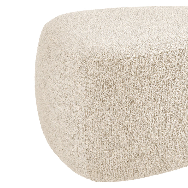 Carlese Boucle Small Ottoman - Palladian Beige - view 10