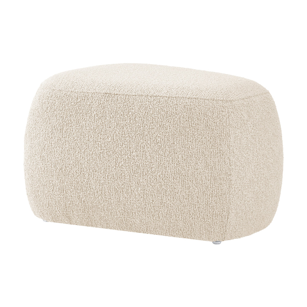 Carlese Boucle Small Ottoman - Palladian Beige - view 8