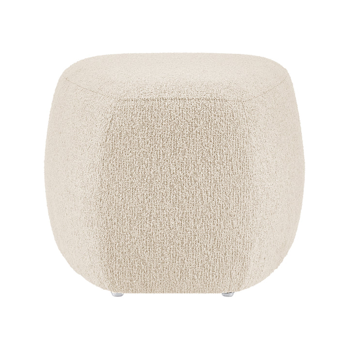 Carlese Boucle Small Ottoman - Palladian Beige - view 6