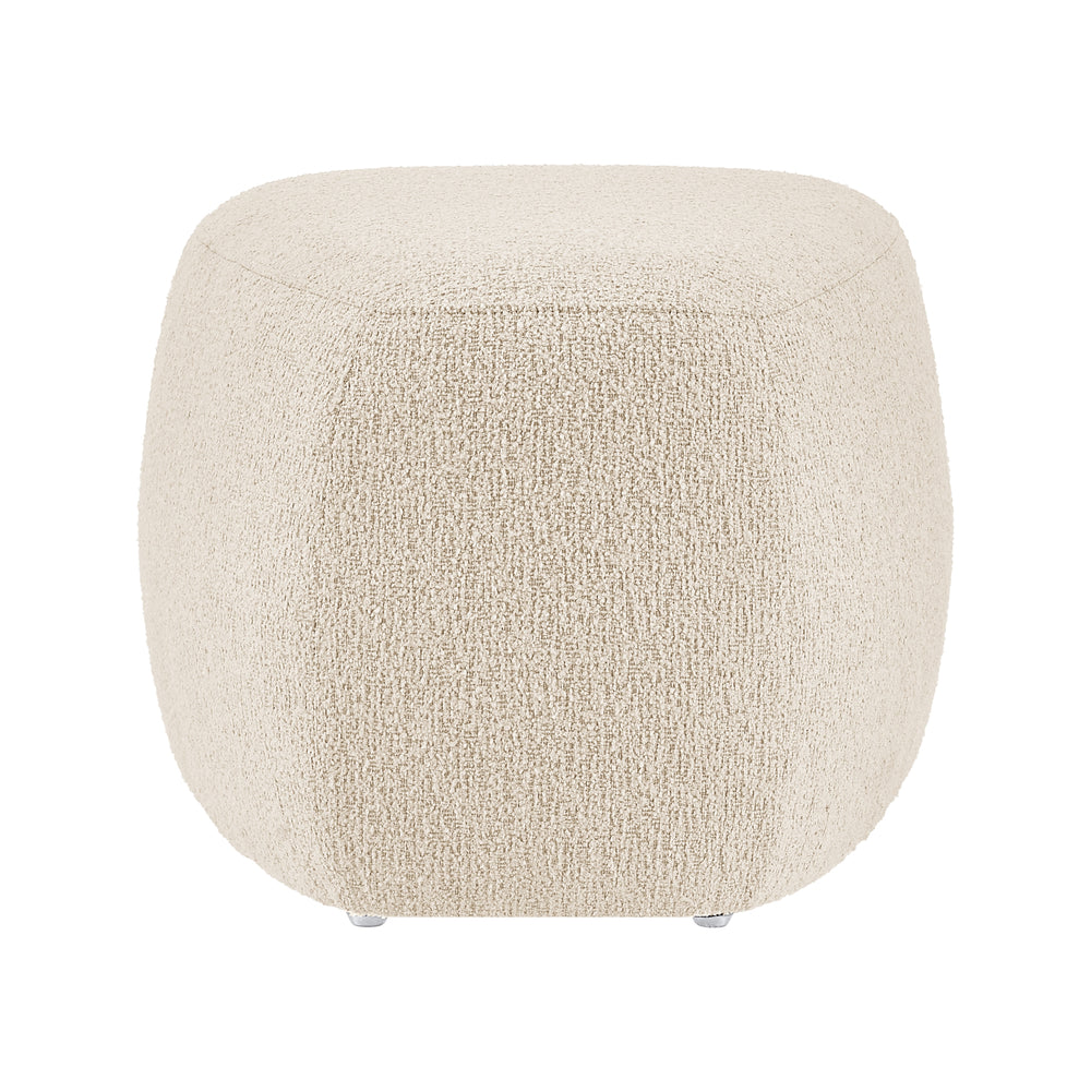 Carlese Boucle Small Ottoman - Palladian Beige - view 6