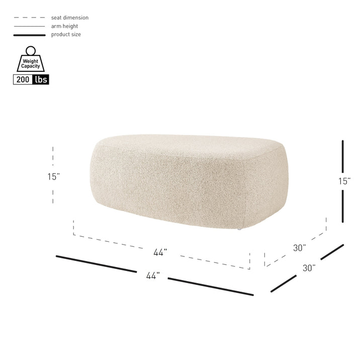 Carlese Boucle Big Ottoman - Palladian Beige - view 2