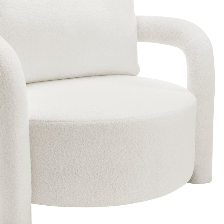 Maisie Faux Shearling Accent Arm Chair - Wilmont White - view 10