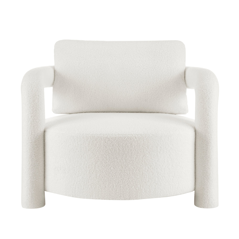 Maisie Faux Shearling Accent Arm Chair - Wilmont White - view 5