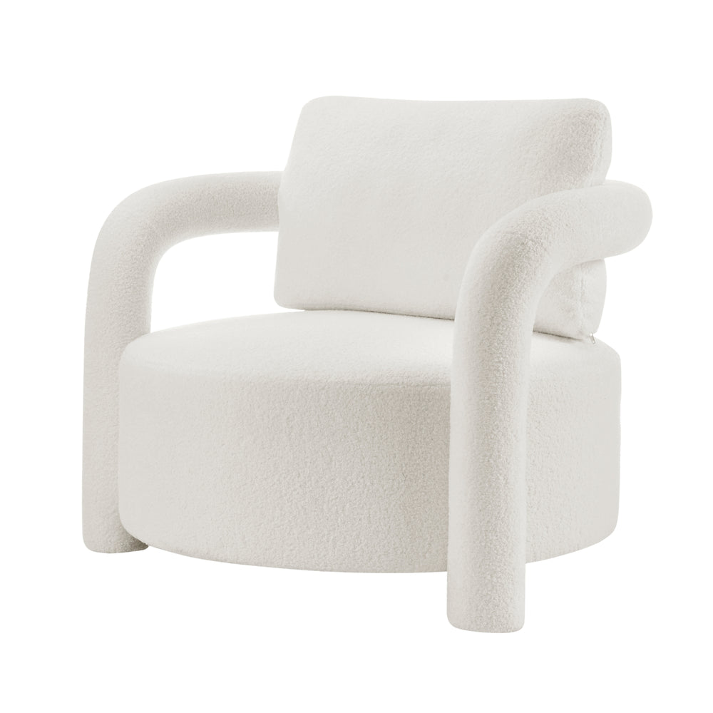 Maisie Faux Shearling Accent Arm Chair - Wilmont White
