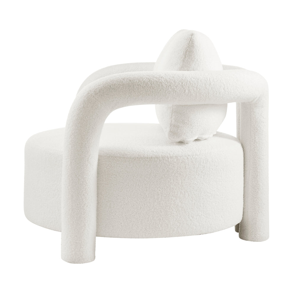 Maisie Faux Shearling Accent Arm Chair - Wilmont White - view 6