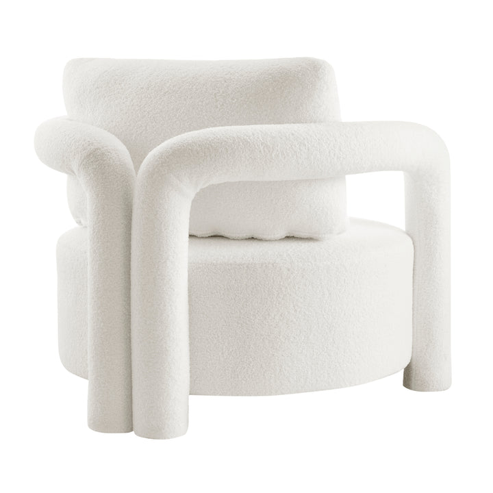 Maisie Faux Shearling Accent Arm Chair - Wilmont White - view 8