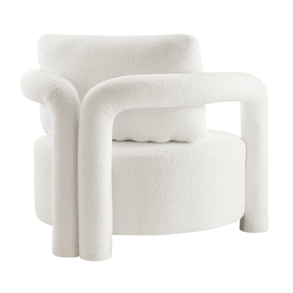 Maisie Faux Shearling Accent Arm Chair - Wilmont White - view 8