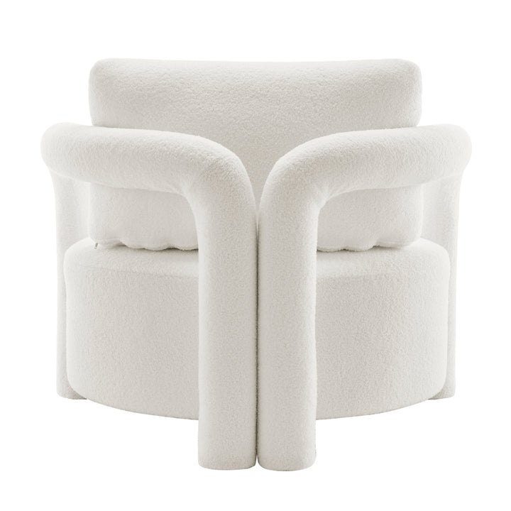 Maisie Faux Shearling Accent Arm Chair - Wilmont White - view 7