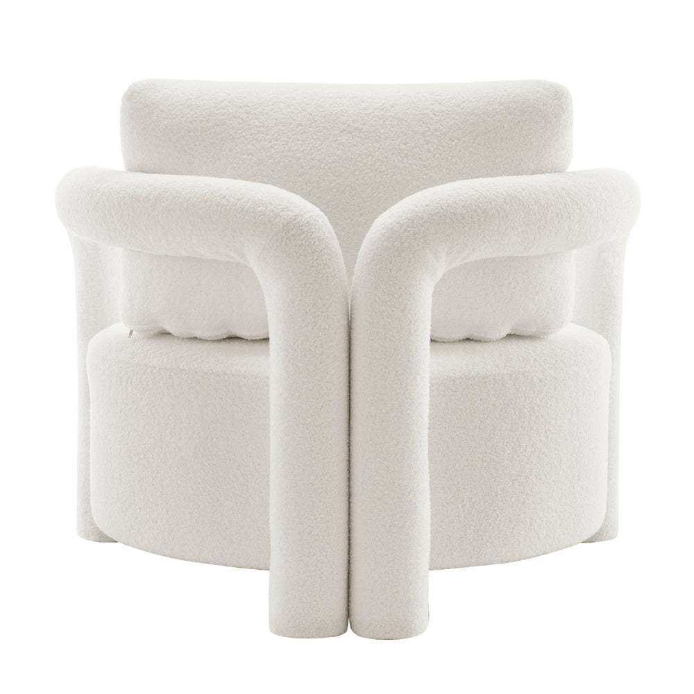 Maisie Faux Shearling Accent Arm Chair - Wilmont White - view 7