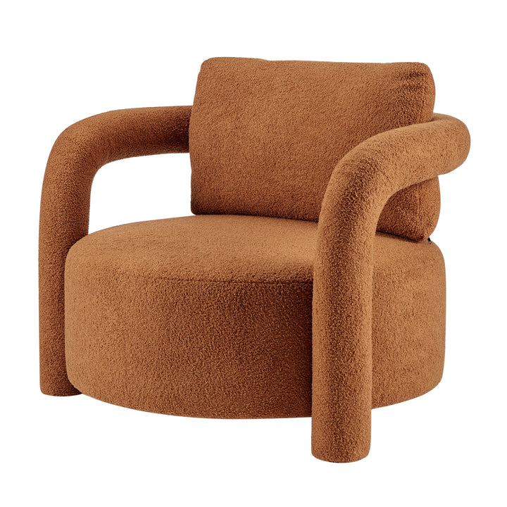 Maisie Faux Shearling Accent Arm Chair - Wilmont Brown