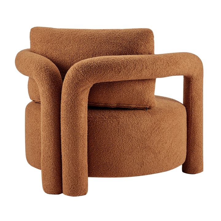 Maisie Faux Shearling Accent Arm Chair - Wilmont Brown - view 7