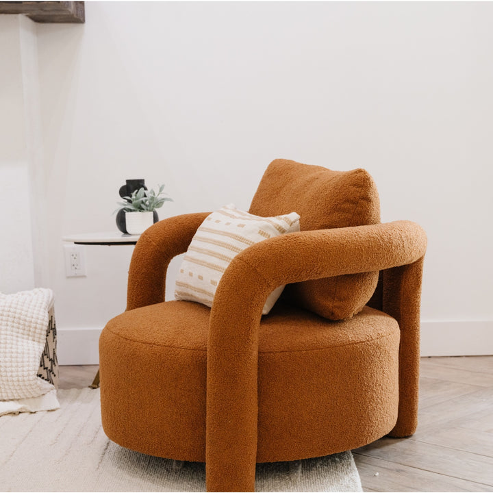 Maisie Faux Shearling Accent Arm Chair - Wilmont Brown - view 3