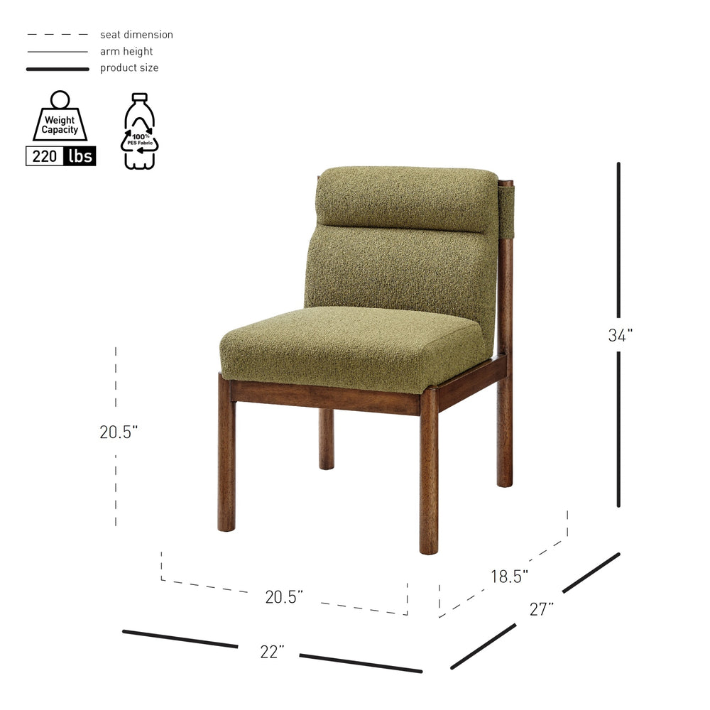 Micah Boucle Dining Side Chair - Palladian Green