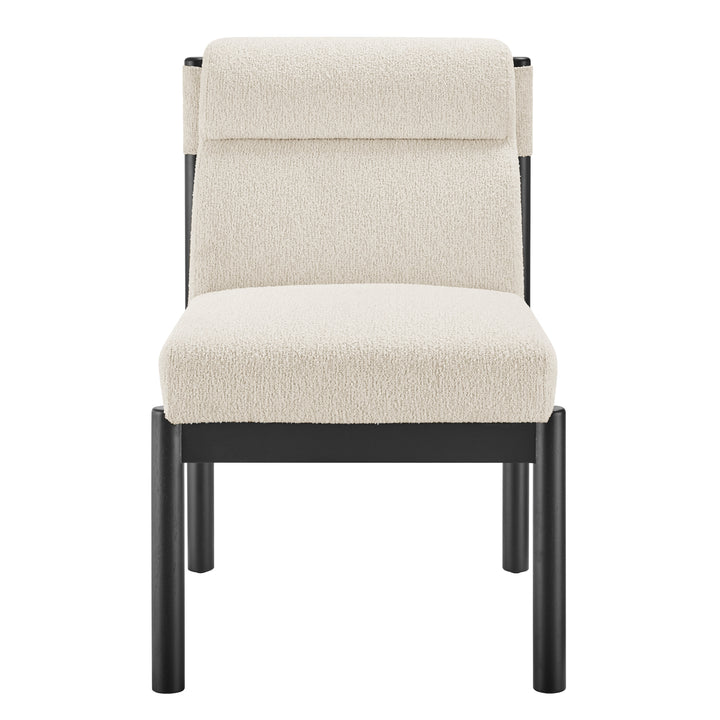 Micah Boucle Dining Side Chair Black Frame - Palladian Beige - view 4
