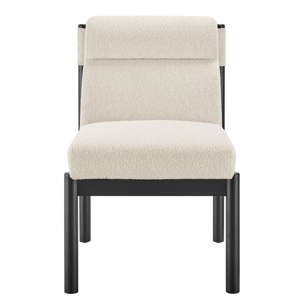 Micah Boucle Dining Side Chair Black Frame - Palladian Beige - view 4