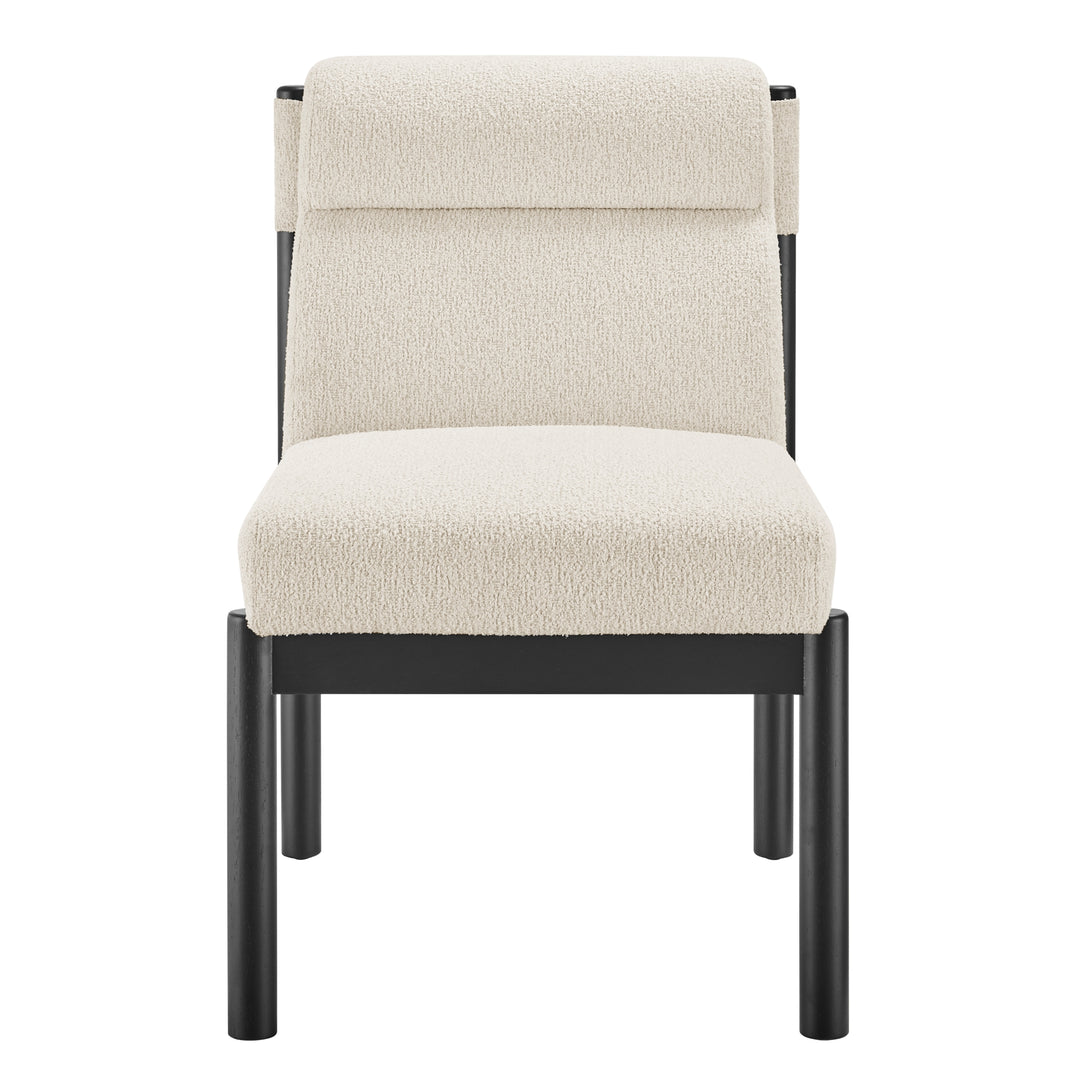 Micah Boucle Dining Side Chair Black Frame - Palladian Beige - view 4