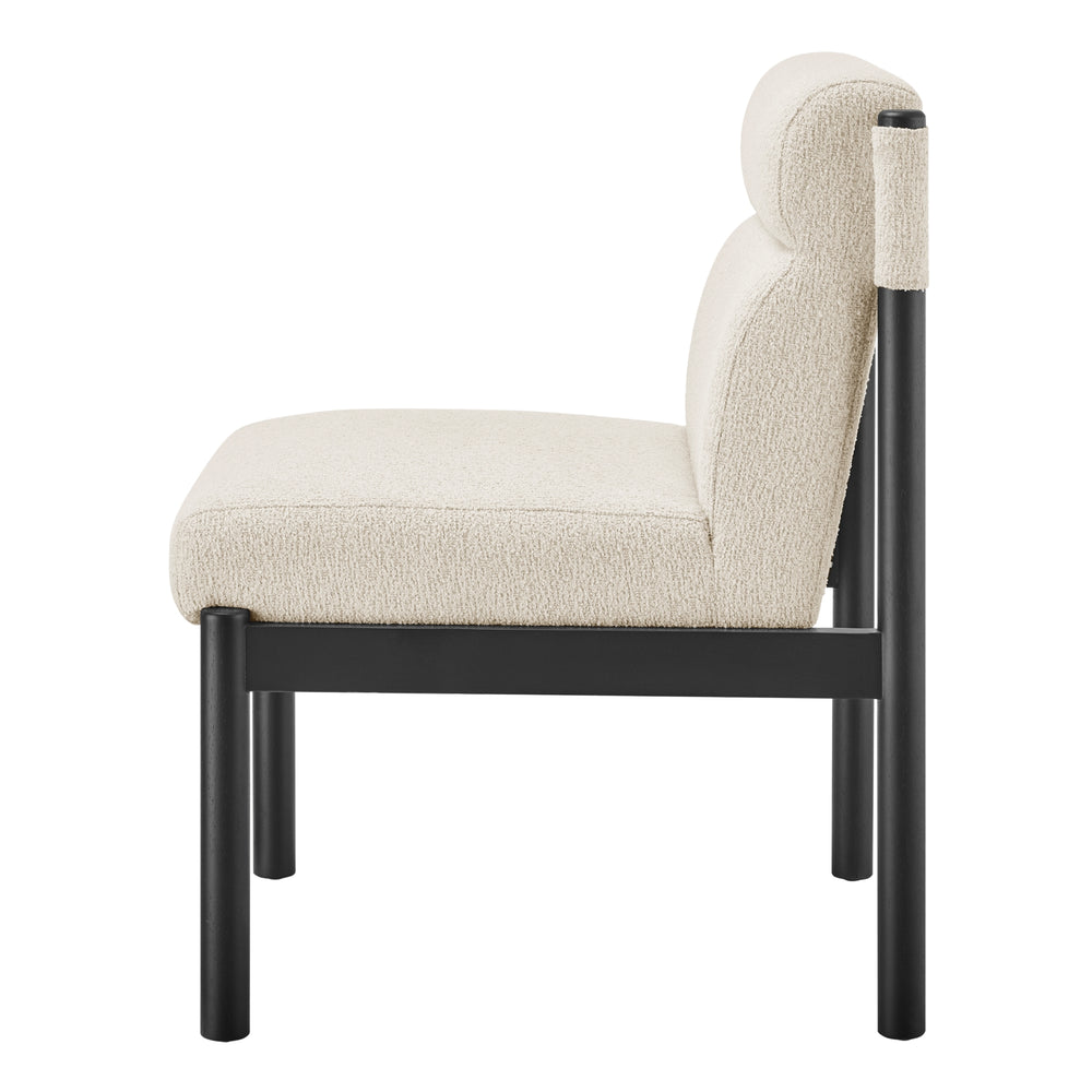 Micah Boucle Dining Side Chair Black Frame - Palladian Beige - view 5