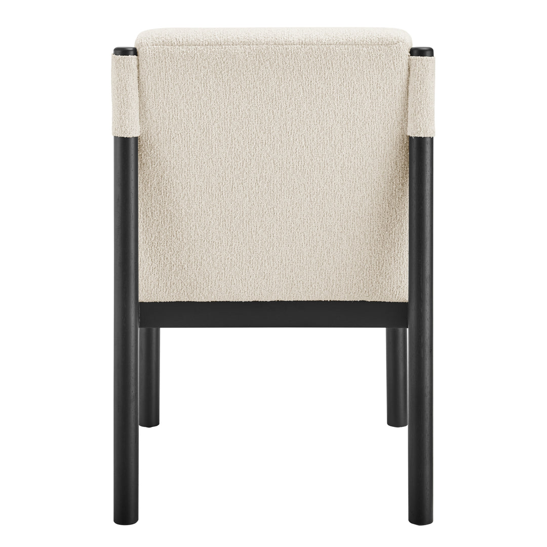 Micah Boucle Dining Side Chair Black Frame - Palladian Beige - view 6