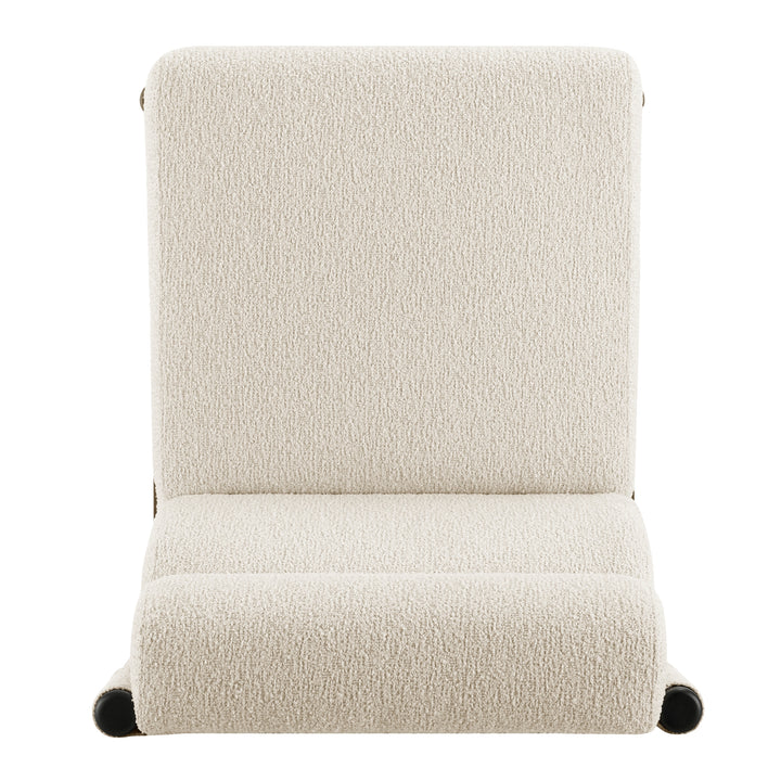 Micah Boucle Dining Side Chair Black Frame - Palladian Beige - view 8