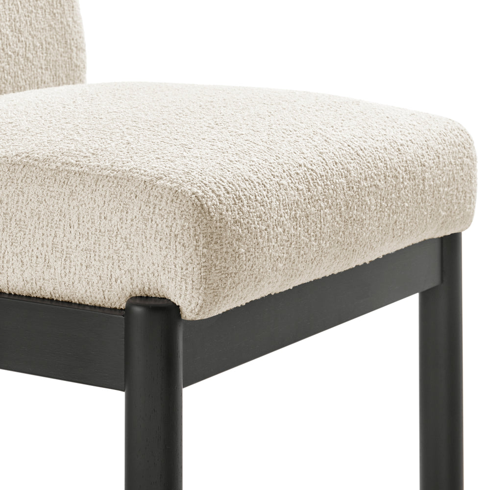 Micah Boucle Dining Side Chair Black Frame - Palladian Beige - view 10