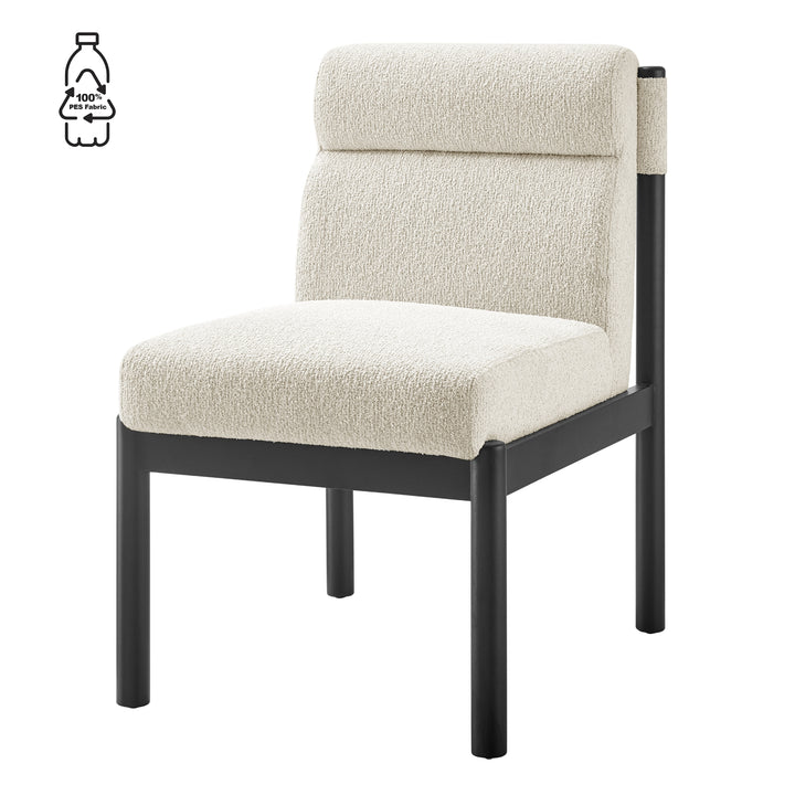 Micah Boucle Dining Side Chair Black Frame - Palladian Beige