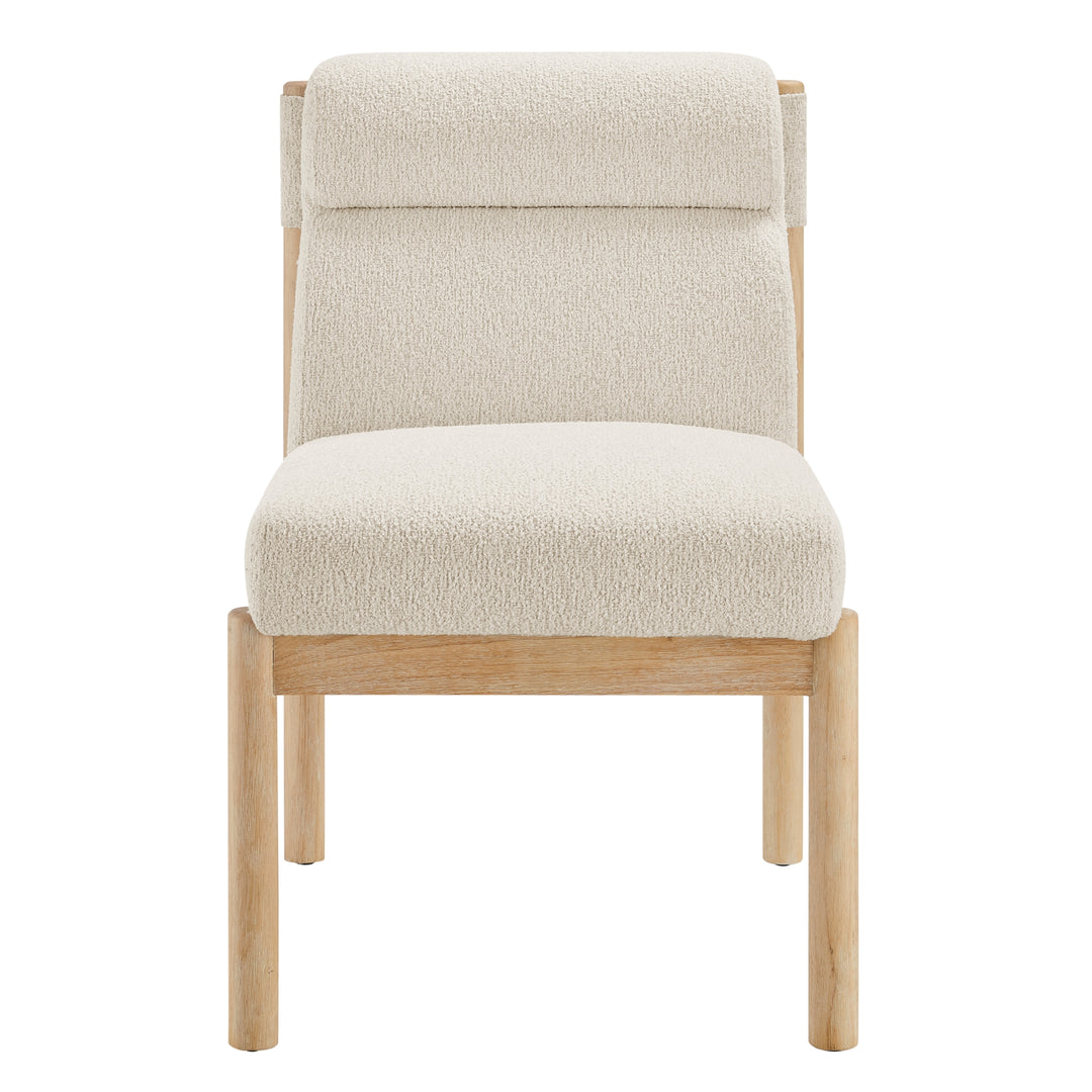 Micah Boucle Dining Side Chair Natural Wood Frame - Palladian Beige - view 4