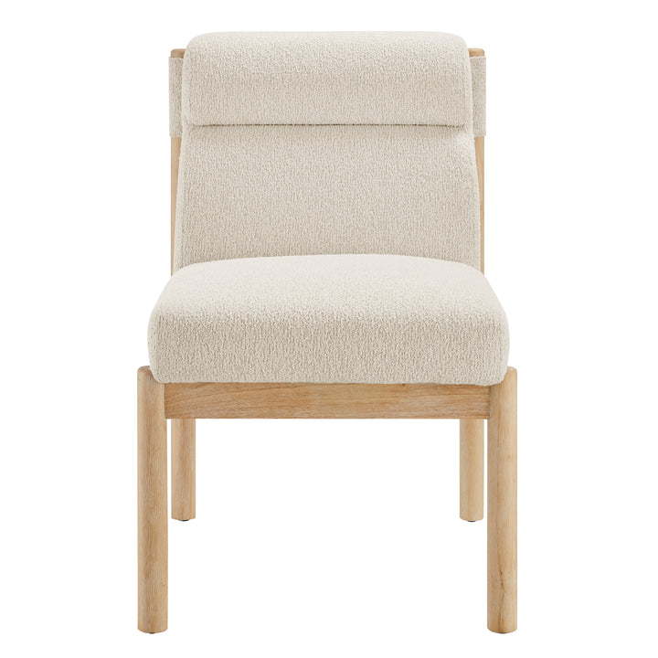 Micah Boucle Dining Side Chair Natural Wood Frame - Palladian Beige - view 4