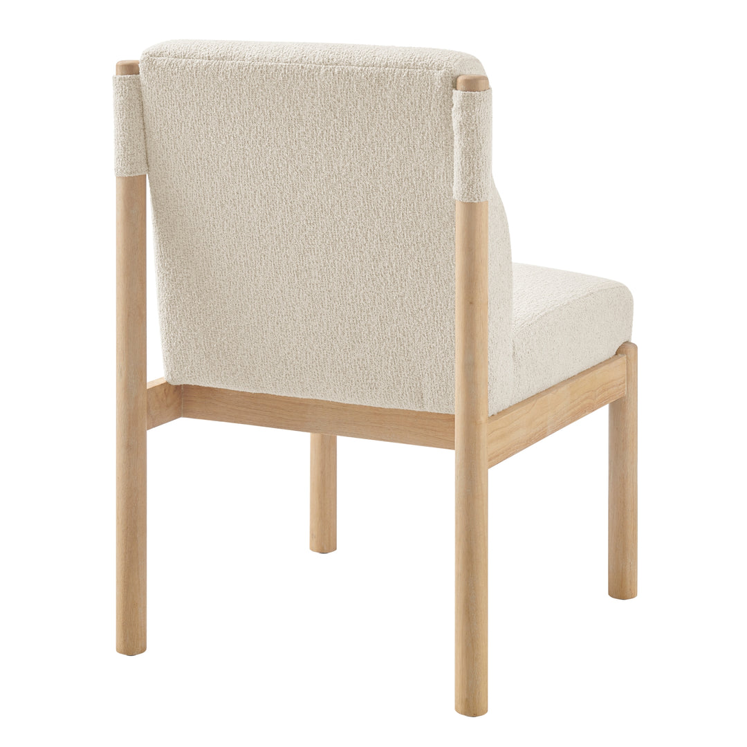 Micah Boucle Dining Side Chair Natural Wood Frame - Palladian Beige - view 7