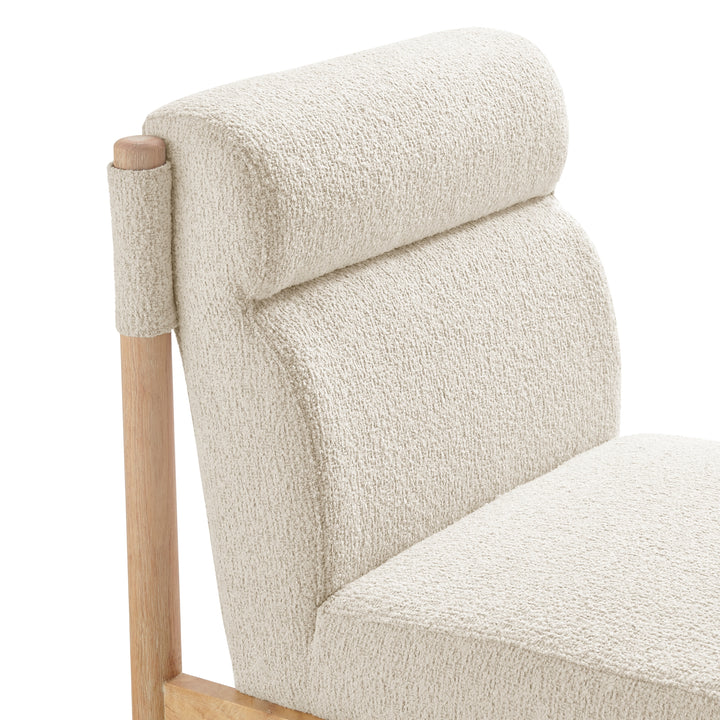 Micah Boucle Dining Side Chair Natural Wood Frame - Palladian Beige - view 9